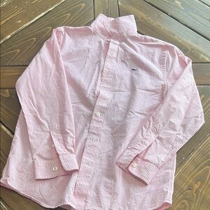 Vineyard Vines Kids Pink Checkered Button Down Shirt